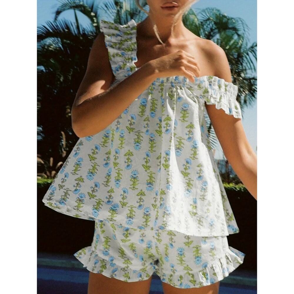 Piyama Nicolette Sleep cotton top Lotus Flower print
